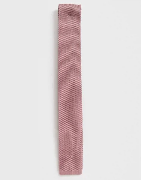 Пыльно-розовый трикотажный галстук Twisted Tailor