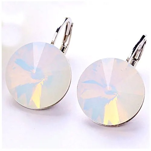 Серьги с кристаллами Swarovski Rivoli Chaton 12 mm Crystal ivory cream delight