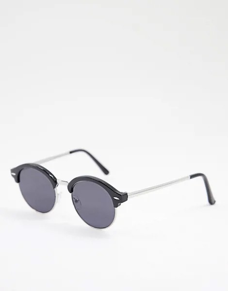 Черные круглые солнцезащитные очки New Look-Черный цвет