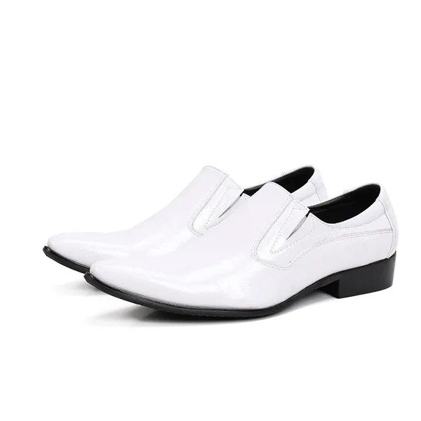 Zapatos para hombre; Цвет синий, белый; Мужские туфли-оксфорды из натуральной кожи; Деловой костюм; Мужские свадебные туфли на плоской подошве; sapatos ...