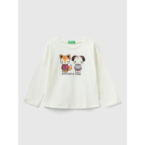 Лонгслив UNITED COLORS OF BENETTON, размер 110 (XS), белый