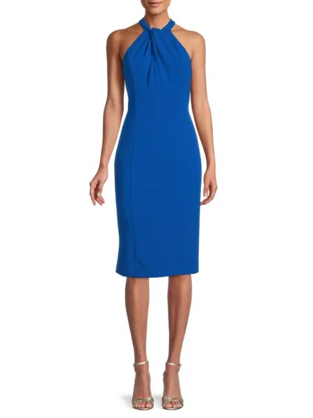 Платье-футляр с закрученной передней частью Julia Jordan, синий