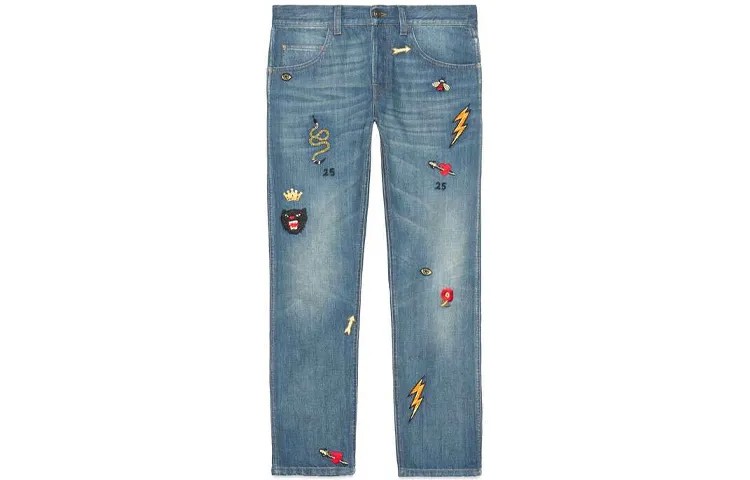 Мужские джинсы GUCCI, цвет Blue