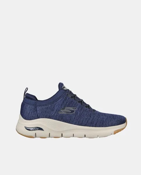 Мужские кроссовки-носки Sport Arch Fit с низким берцем и эластичной застежкой Skechers, синий