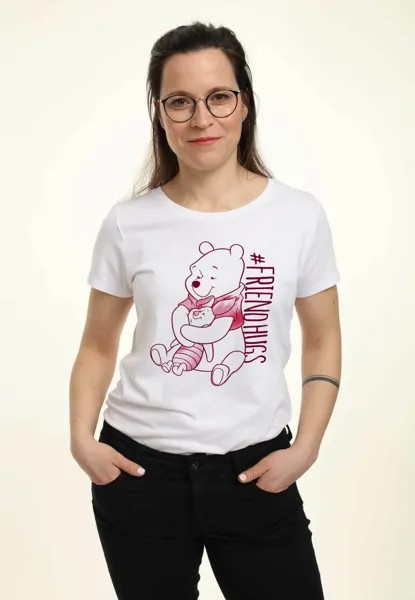 Футболка с принтом Disney Winnie The Pooh Piglet Hugs Disney, белый