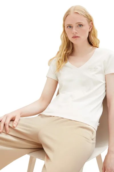 Футболки женские/девочки Gardenia White Tom Tailor Denim, белый