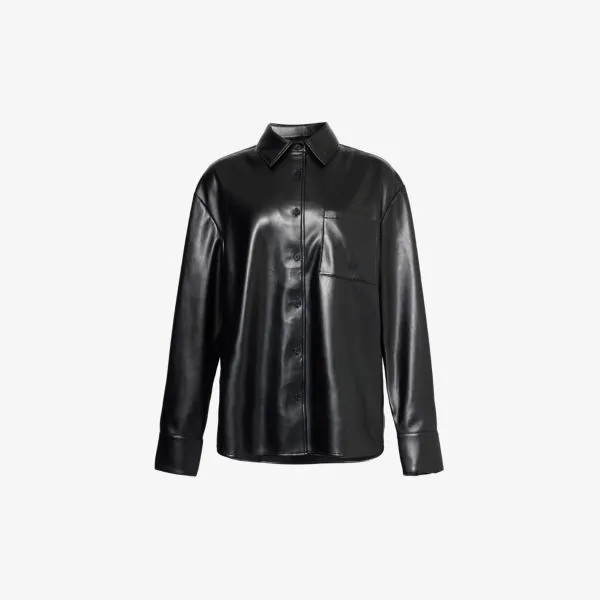 Рубашка chrissie из искусственной кожи Frankie Shop, черный