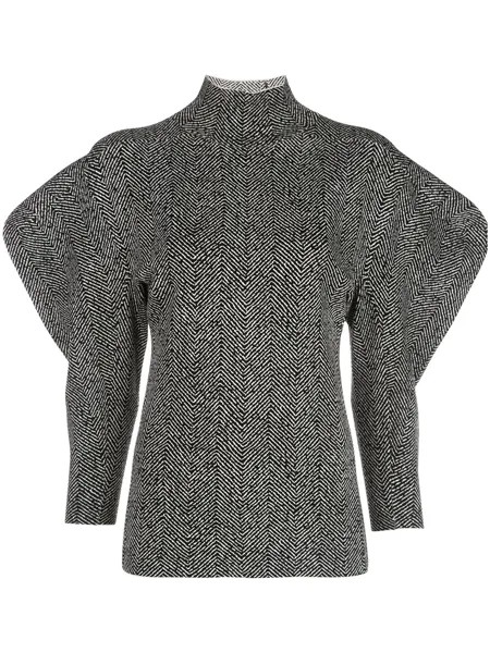 Proenza Schouler джемпер со структурированными плечами и узором в елочку