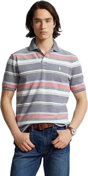 Рубашка-поло Classic Fit Striped Mesh Polo Shirt Polo Ralph Lauren, цвет Newport Navy Multi