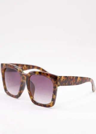 Квадратные солнцезащитные очки в стиле oversized в черепаховой оправе Liars & Lovers-Коричневый цвет
