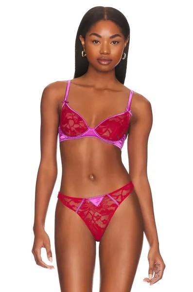 Бюстгальтер fleur du mal Magnolia Lace Unlined Demi, цвет Rouge