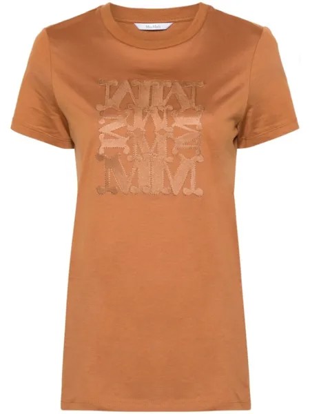 Max Mara футболка Taverna с логотипом, коричневый