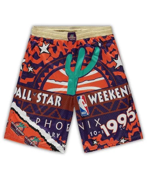 Мужские фиолетово-оранжевые шорты nba all-star game 1995 hardwood classics big and tall jumbotron 2.0 Mitchell & Ness, мульти