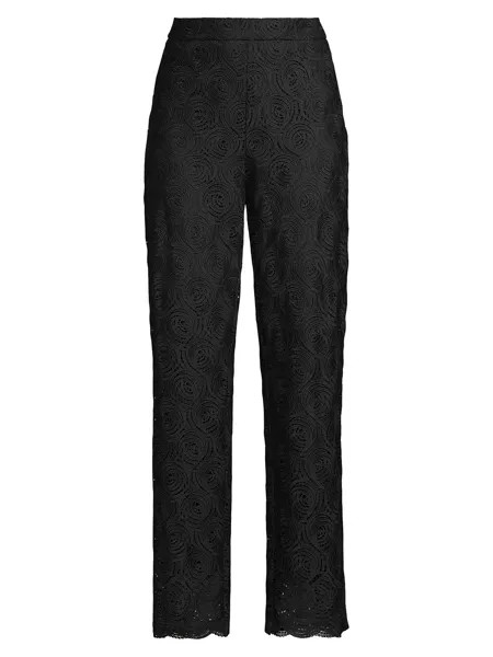 Круглые кружевные брюки City Garden Donna Karan New York, черный