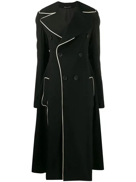 Yohji Yamamoto расклешенное двубортное пальто