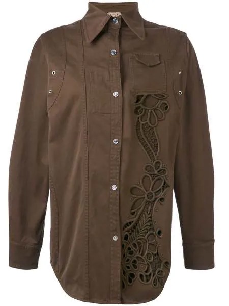 Nº21 куртка-рубашка с вырезными деталями
