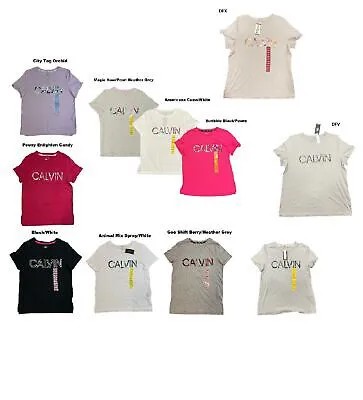 Calvin Klein Женская мягкая футболка с круглым вырезом и закатанными рукавами с графическим логотипом