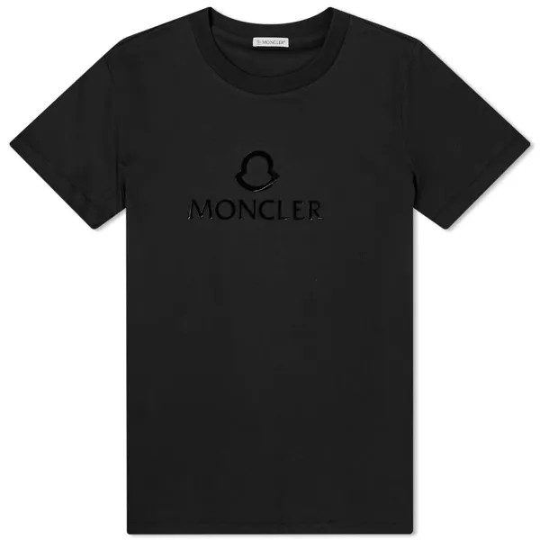 Moncler Футболка с большим логотипом, черный