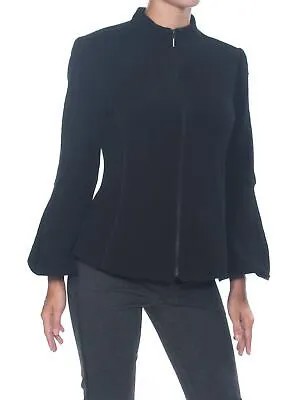 NANETTE LEPORE Женская черная деловая куртка на молнии с расклешенными рукавами 0