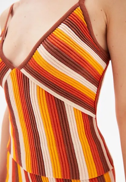 Топ Velmariri Striped Strap adL, коричневый