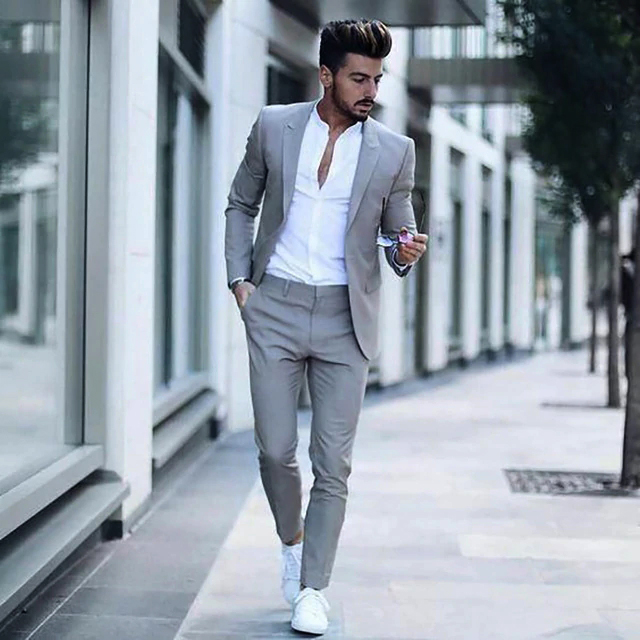 2020 последняя серый мужской Slim Fit костюмы на каждый день, изготовленные на заказ для бизнеса; Мужская обувь на плоской подошве смокинг Нарядн...