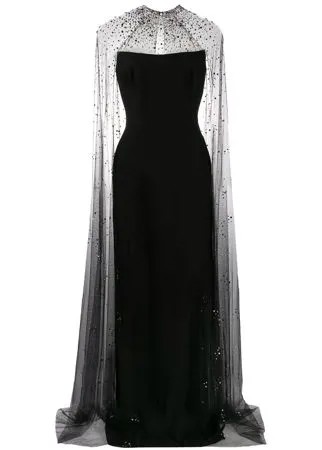 Jenny Packham декорированное платье с кейпом