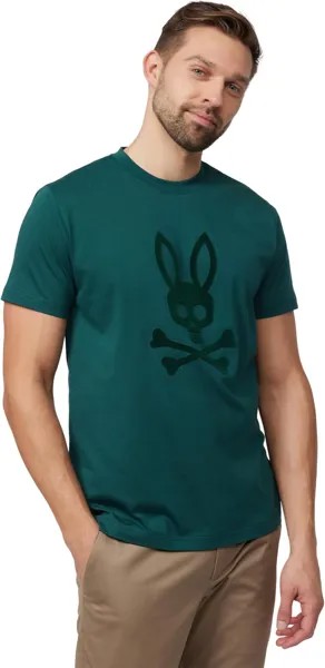 Футболка с флокированным рисунком San Francisco Psycho Bunny, цвет Sea Moss