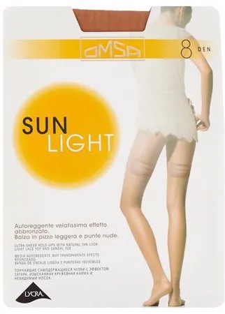 Чулки Omsa Sun Light, 8 den, размер 2, бежевый