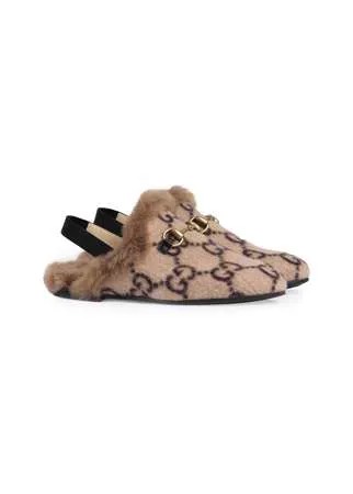 Gucci Kids слиперы Princetown с пряжкой Horsebit