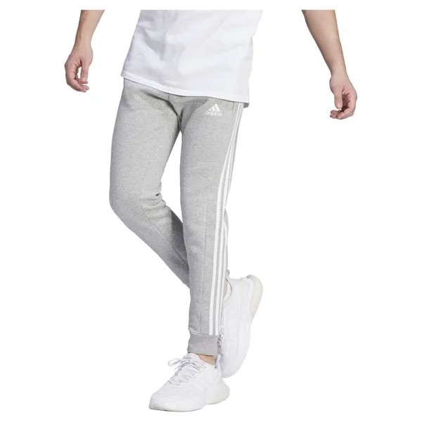 Джоггеры adidas Essentials Fleece 3 Stripes Slim-Fit Joggers, серый