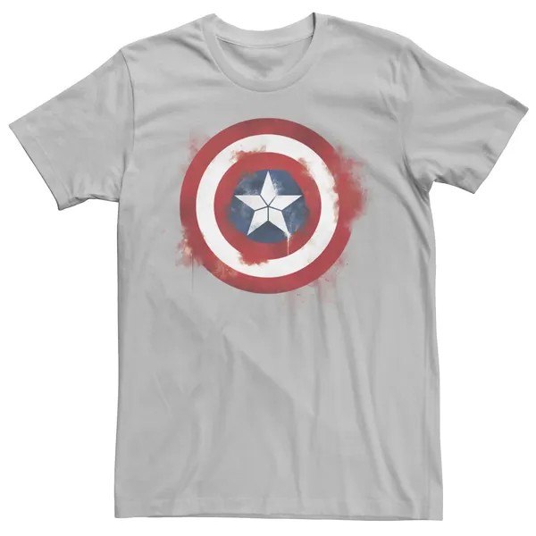 Мужская футболка с графическим логотипом «Марвел Мстители: Финал» и серебристой краской «Капитан Америка» Marvel, серебристый