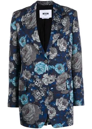 MSGM парчовый пиджак с цветочным узором