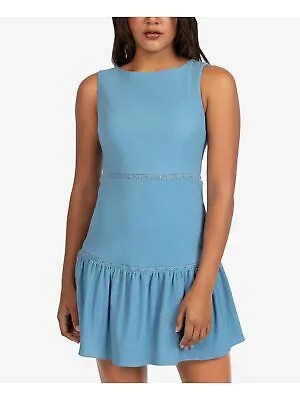 B DARLIN Женское синее платье без рукавов с круглым вырезом и расклешенным воротником для подростков 11\12