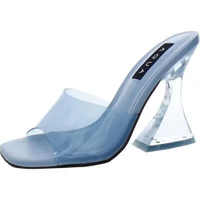 Aqua Womens Nora Blue Slip On Square Toe Heels 5.5 Medium (B,M) BHFO 5186