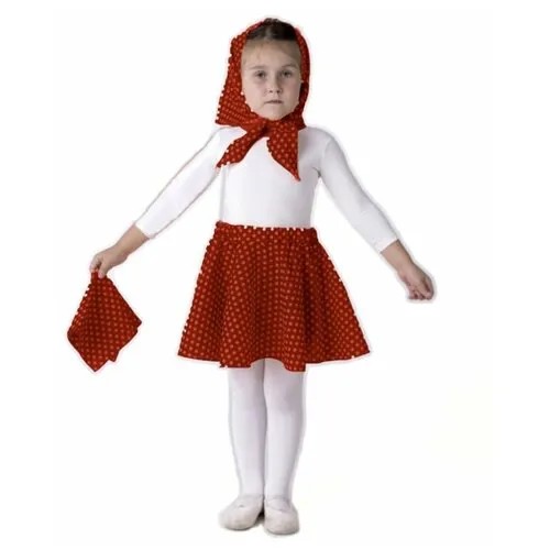 Юбка-солнце в белый горох красная ВК-94017-2 7068 30/122-128