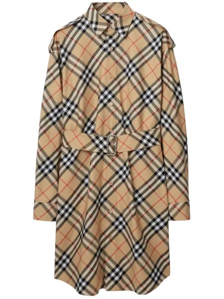 Платье-рубашка в клетку Vintage Check Burberry, коричневый