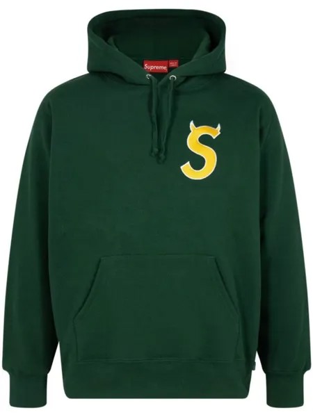 Supreme худи с логотипом, зеленый
