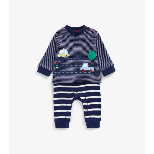 Комбинезон mothercare, открытая стопа, размер 80, синий
