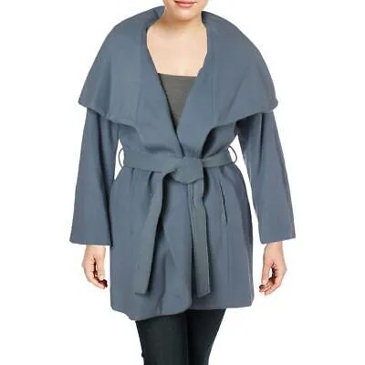 Женское теплое пальто с запахом из смесовой шерсти Tahari Marla больших размеров с воротником большого размера