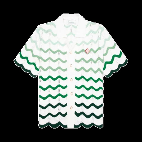 Рубашка Casablanca Wavy Gradient Crochet 'Green/White', зеленый