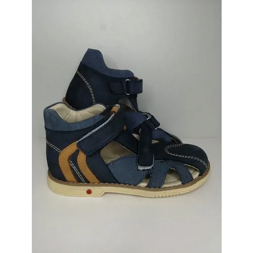 Сандалии Mini-Shoes, натуральный нубук, анатомическая стелька, каблук Томаса, размер 30, синий