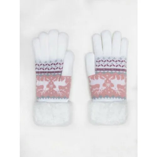 Перчатки AnyMalls, размер 15-21, розовый, белый