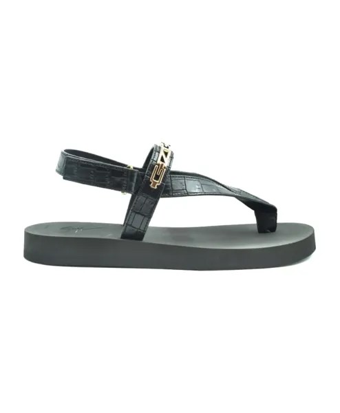 Сандалии на плоской подошве Giuseppe Zanotti, черный