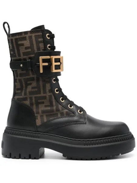 FENDI ботинки Fendigraphy с логотипом, черный
