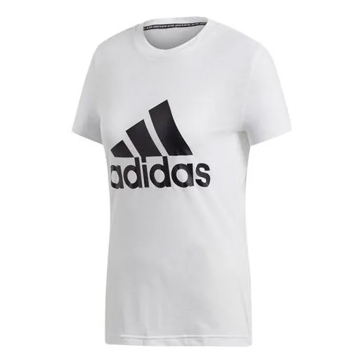 Футболка с логотипом и алфавитом, спортивные с коротким рукавом, Adidas, белый