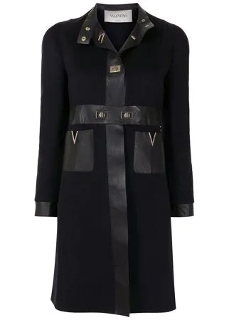 Valentino Pre-Owned пальто с воротником-стойкой и поясом
