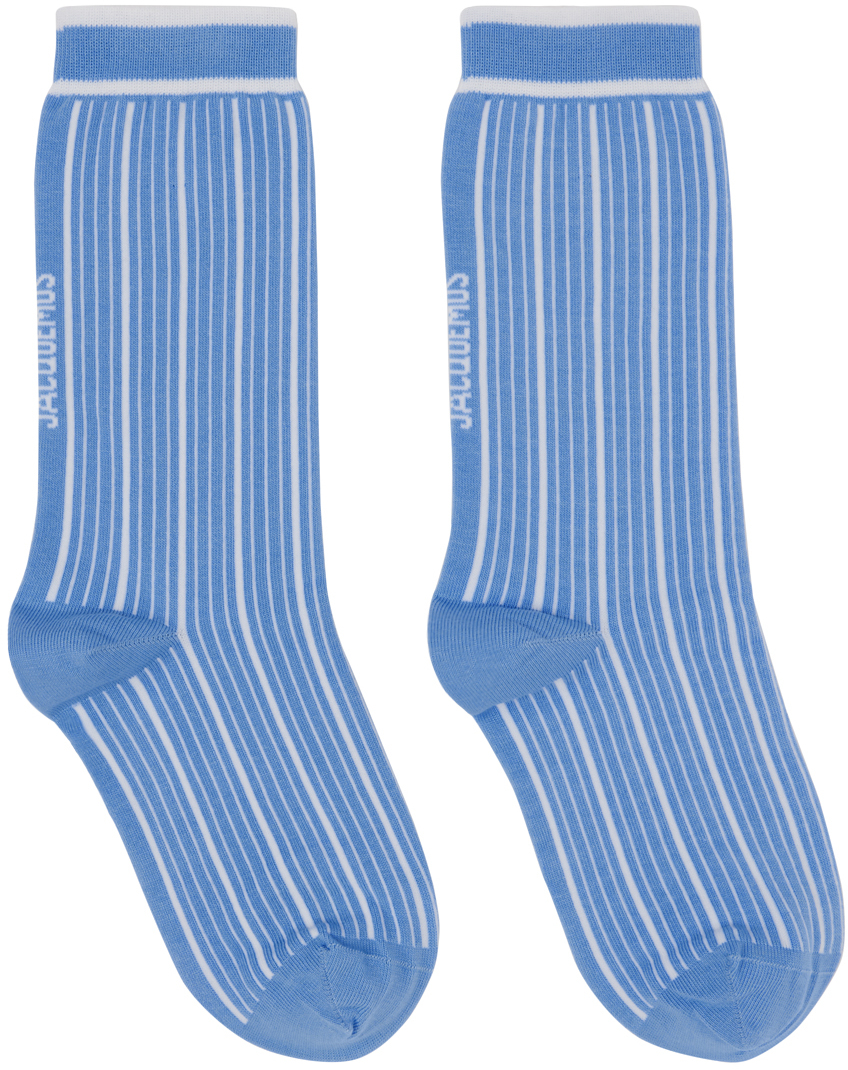Синие носки Les Sculptures 'Les chaussettes Pablo' Jacquemus, цвет Jacquard blue/White