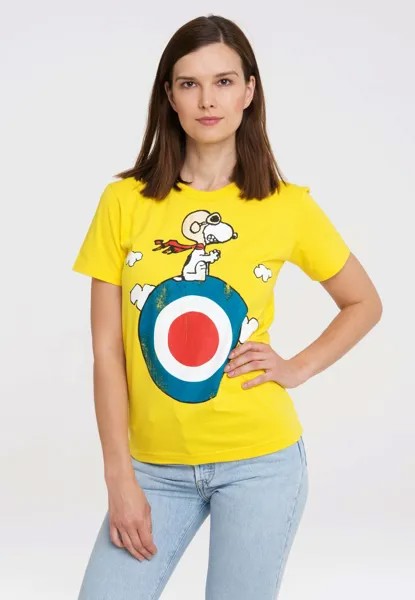 Футболка с принтом PEANUTS SNOOPY LOGOSHIRT, цвет gelb