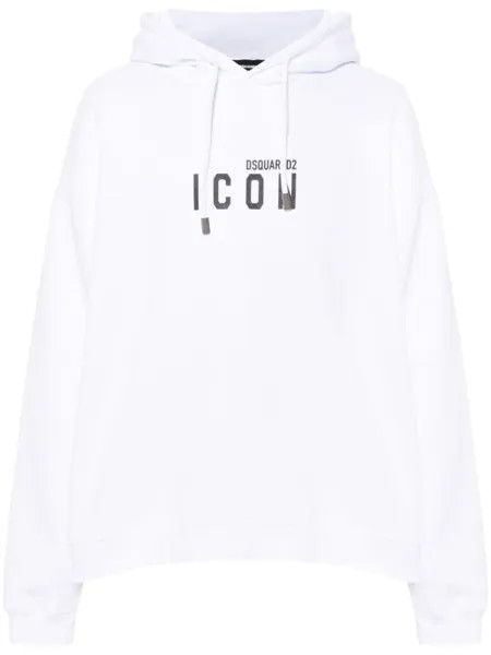 Dsquared2 dSQUARED2 Худи из хлопка с принтом Icon, белый