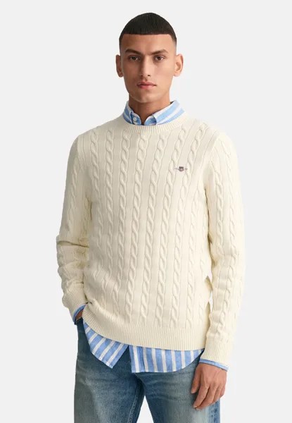 Свитер Cable C Neck GANT, кремовыйовый